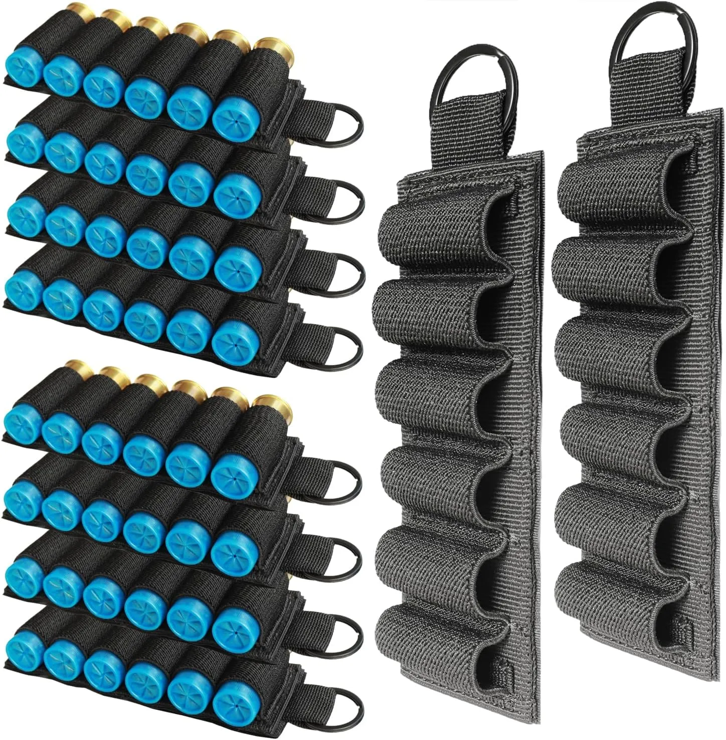 10 Pack Shotgun Shell Holder for 12 Gauge with Adhesive Back Sticker and Velcro, 12ga Shotgun Cards, Molle Shotshell Holders Saddle, Shot Shell Carriers, Ammo Pouch for Buttstock, Cartridge Organizer