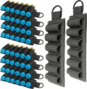 10 Pack Shotgun Shell Holder for 12 Gauge with Adhesive Back Sticker and Velcro, 12ga Shotgun Cards, Molle Shotshell Holders Saddle, Shot Shell Carriers, Ammo Pouch for Buttstock, Cartridge Organizer