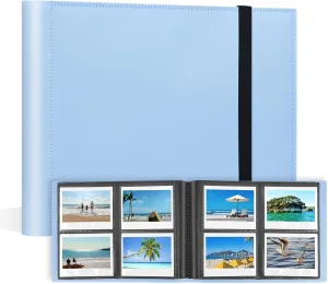 160 Pockets Photo Album for Fujifilm Instax Wide 300 Camera, for Polaroid 600 Photo Album, Albums for Polaroid Now  Now OneStep2 OneStep  600 Instant Film Camera, POP Lab Instant Print Camera (Blue)