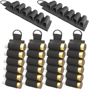 6 Pack Shotgun Shell Holder 12GA Sticker, Side Saddle Shotgun Card for Stock or Receiver, 12 Gauge Shell Holder Magazine, Shotshell Ammo Carrier, Ammunition Pouch, Shell Organizer - Black