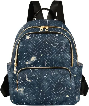 ALAZA Space Galaxy Constellation Cloud Small Backpack Purse for Women Travel Bag Lightweight Shoulder Bag Fashion Daypack