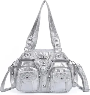 Angel Kiss Hobo Crossbody Purses for Women Shoulder Bag Multipocket Soft Hobo Purses Removable Strap Leather Handbags