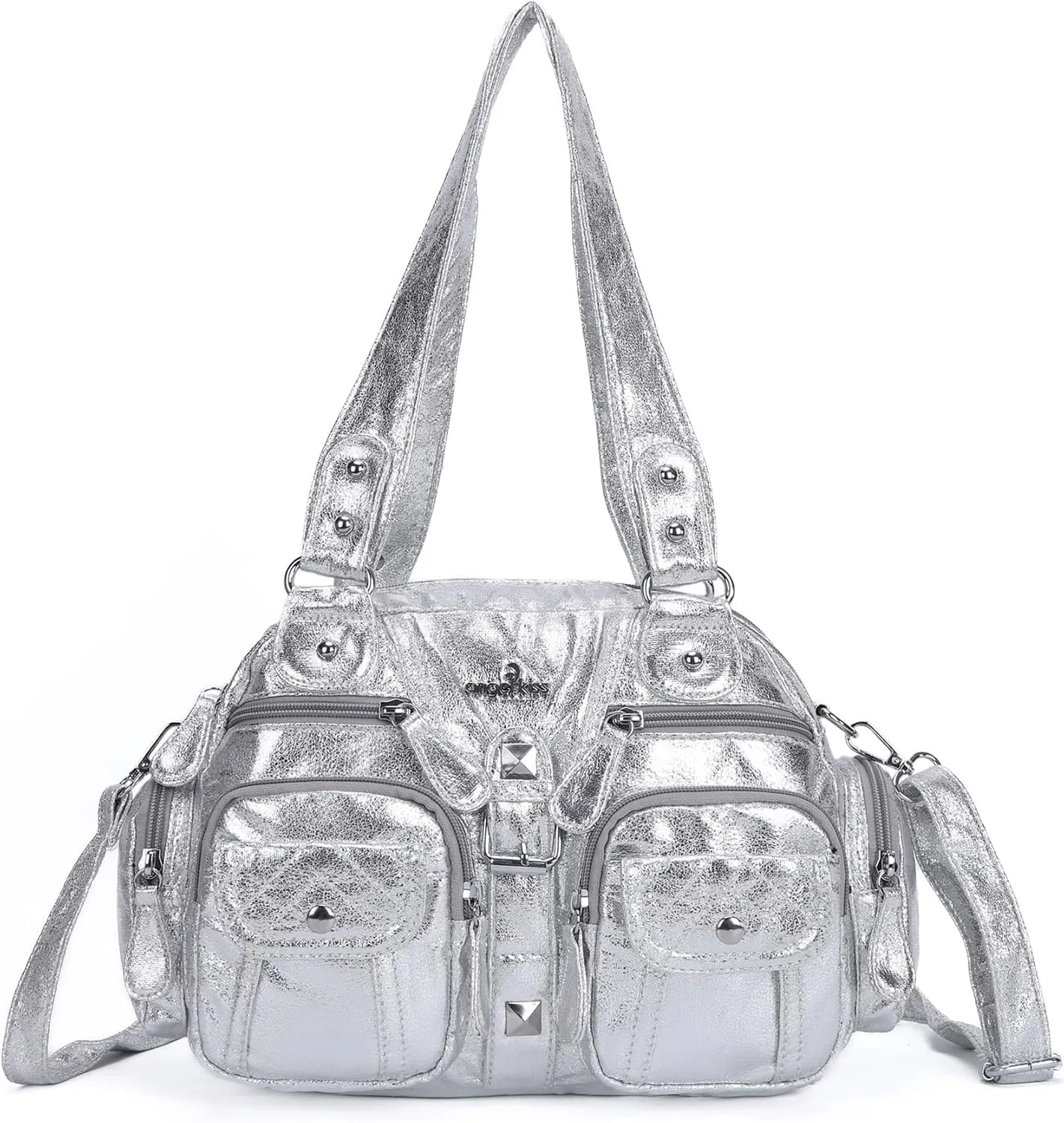 Angel Kiss Hobo Crossbody Purses for Women Shoulder Bag Multipocket Soft Hobo Purses Removable Strap Leather Handbags