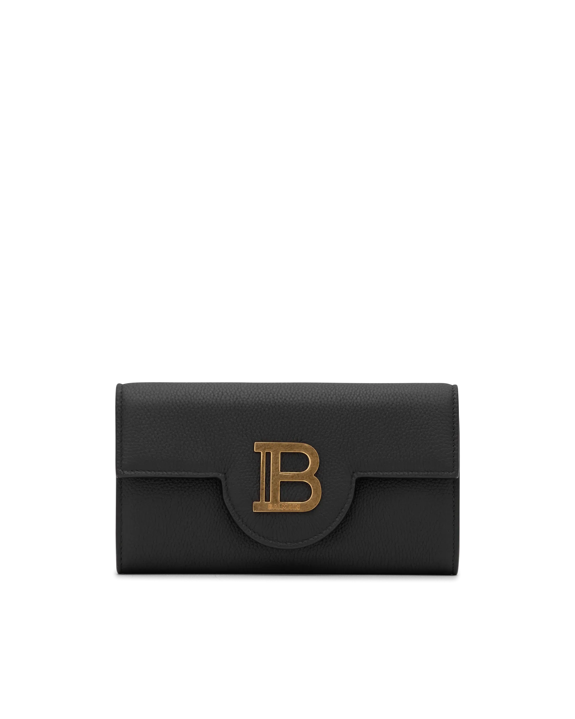 B-Buzz Grained Leather Wallet On Chain