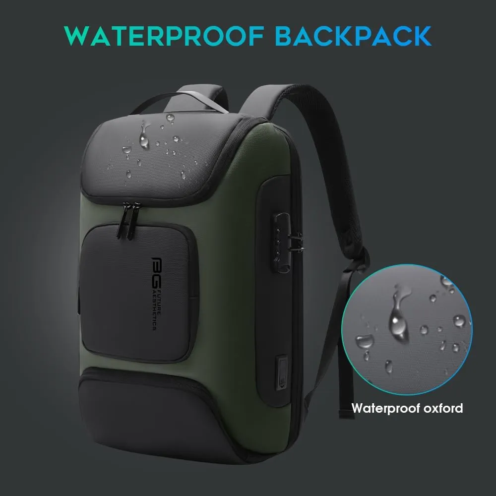 BANGE Business Backpack with USB Charging Port, Anti Theft Laptop Backpacks Fit for 15.6 INCH,Men Travel Backpack with Water Bottle Holder for Men and Women