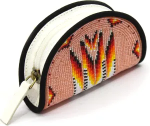 Beaded Coin Pouch, Small Wallets, Colorful and Intricate Beaded Coin Purse for Storing Your Must-Have Essentials, Birthday Graduatiaon Gifts. (Pastel Orange)