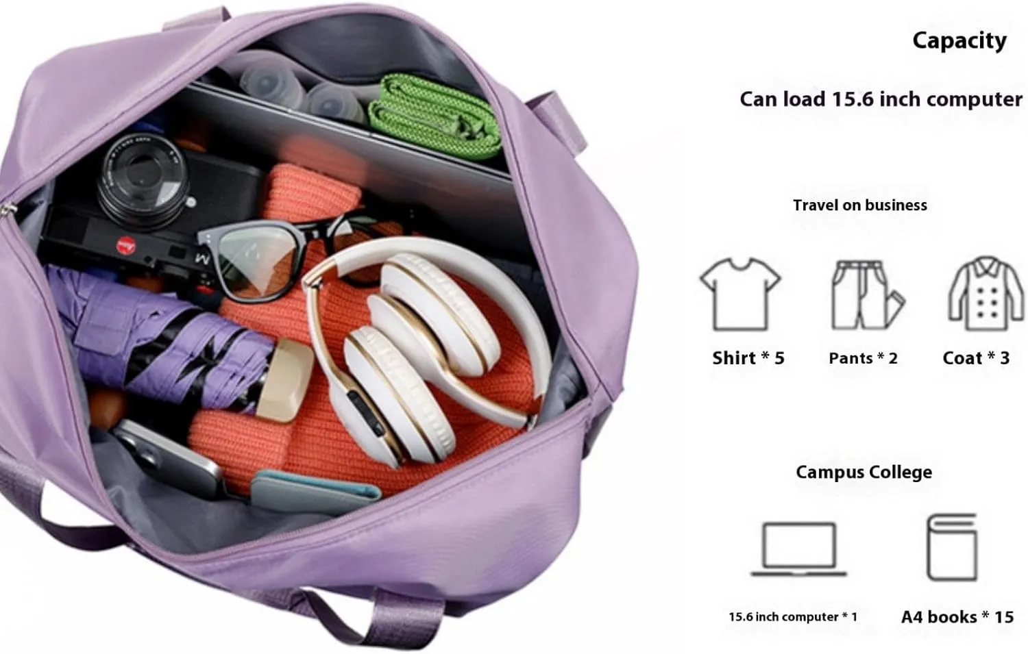 Beente Travel Bag with Wheels,Large Capacity Travel Bag, Rolling Tote Bag withWheels, Universal Wheel Removable (Green)