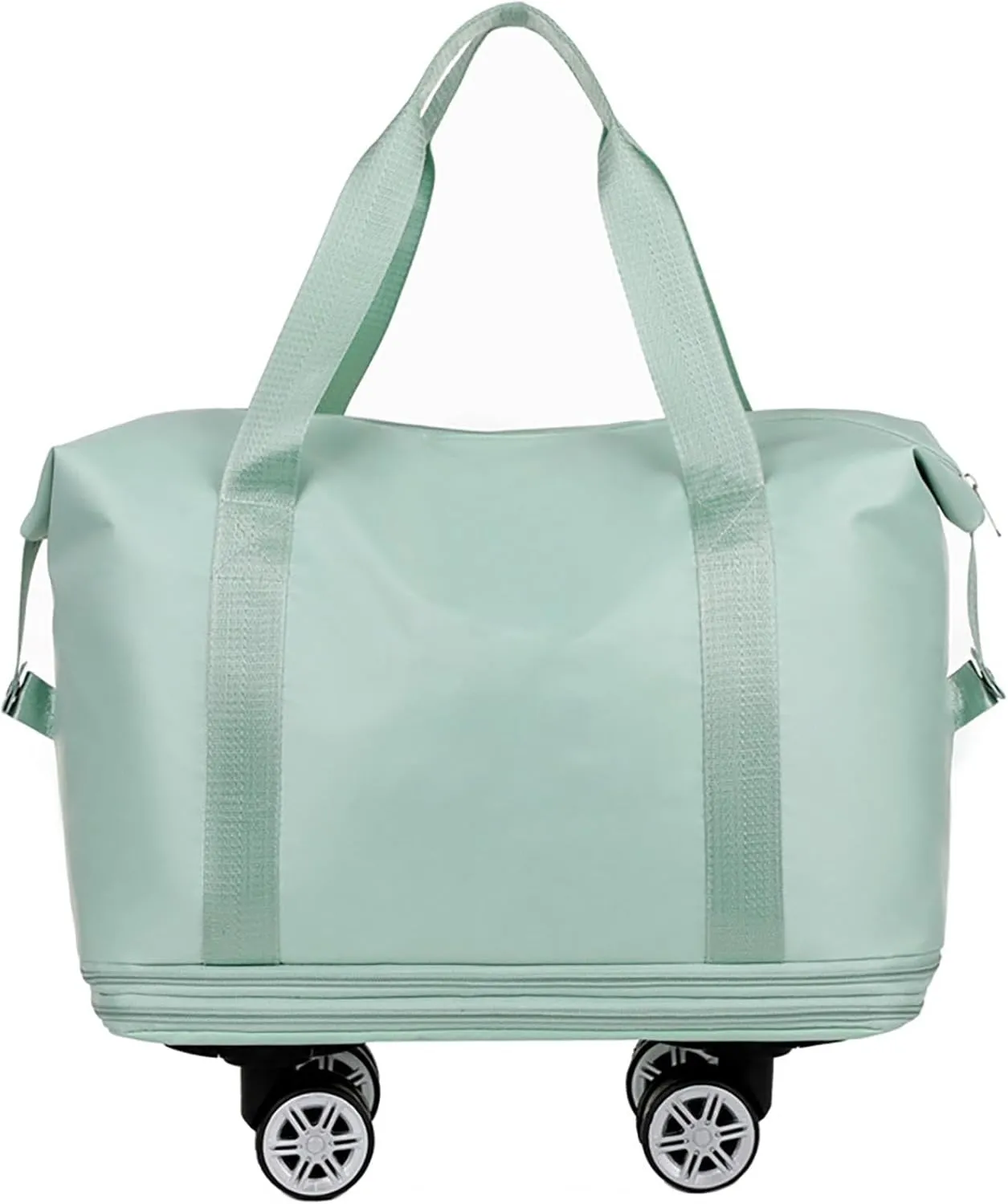 Beente Travel Bag with Wheels,Large Capacity Travel Bag, Rolling Tote Bag withWheels, Universal Wheel Removable (Green)