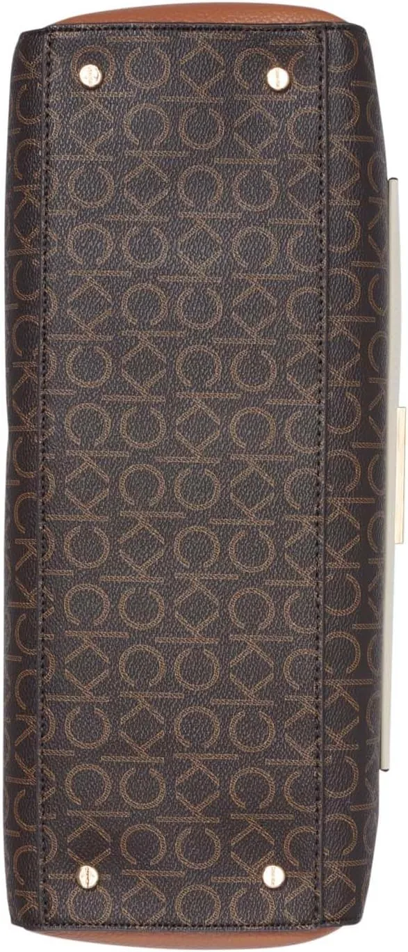 Calvin Klein Women's Hadley Tote Bag  2 in 1, Vegan Leather, 5 Pockets