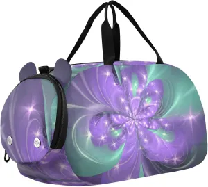 Carry on Duffel Bag Boy Purple Flower Stars Weekend Duffel Overnight Travel Duffle Bags Girls Tote Gym Kids Luggage