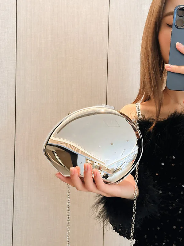 Chains Geometric Solid Color Satchels Crossbody Bags