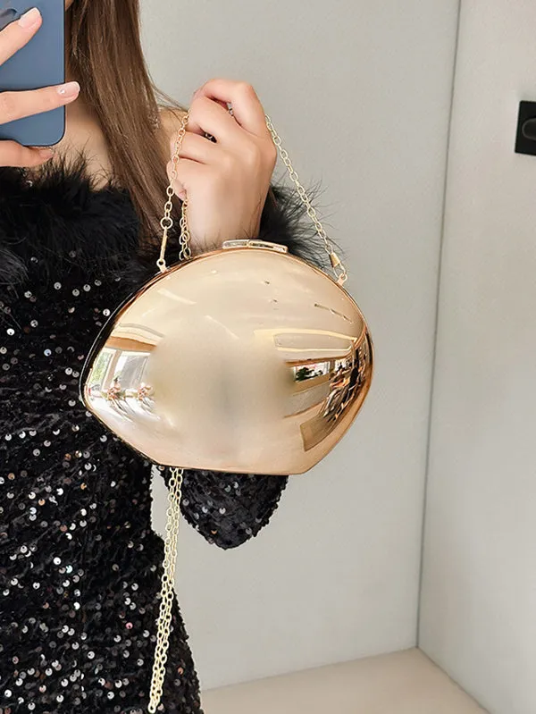 Chains Geometric Solid Color Satchels Crossbody Bags