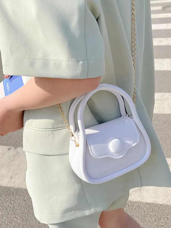 Chains Solid Color Satchels Crossbody Bags
