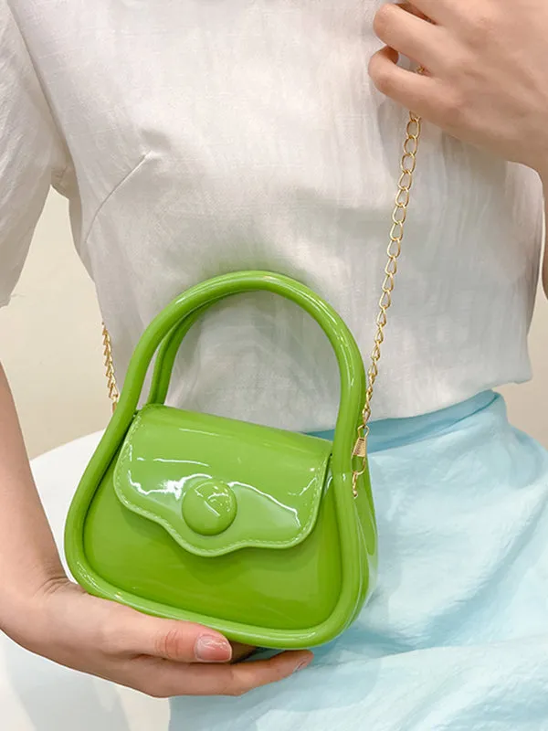 Chains Solid Color Satchels Crossbody Bags