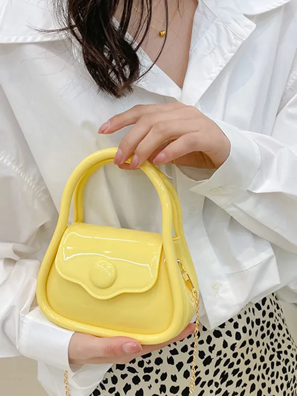 Chains Solid Color Satchels Crossbody Bags