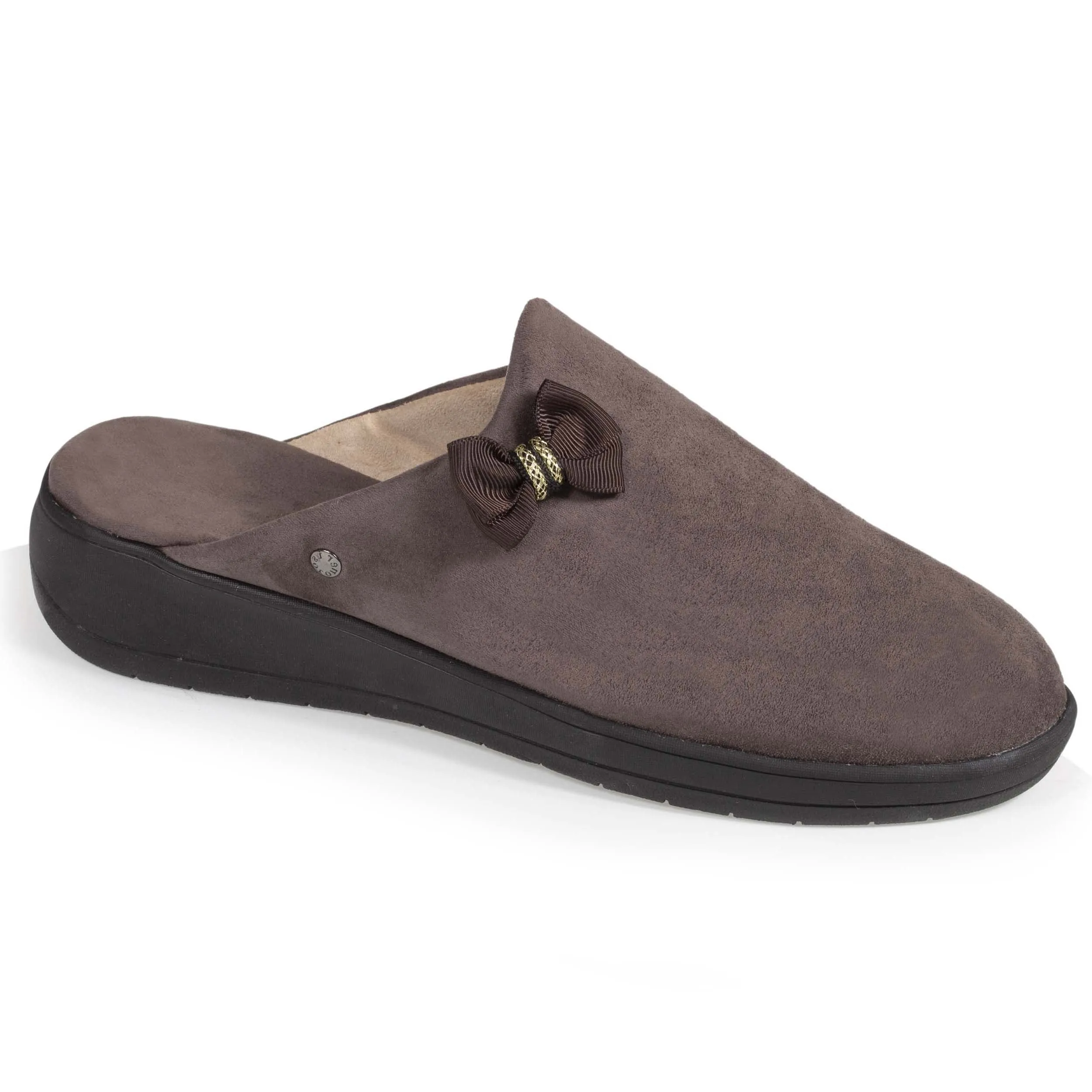 Chaussons mules Femme Talon Nœud Taupe