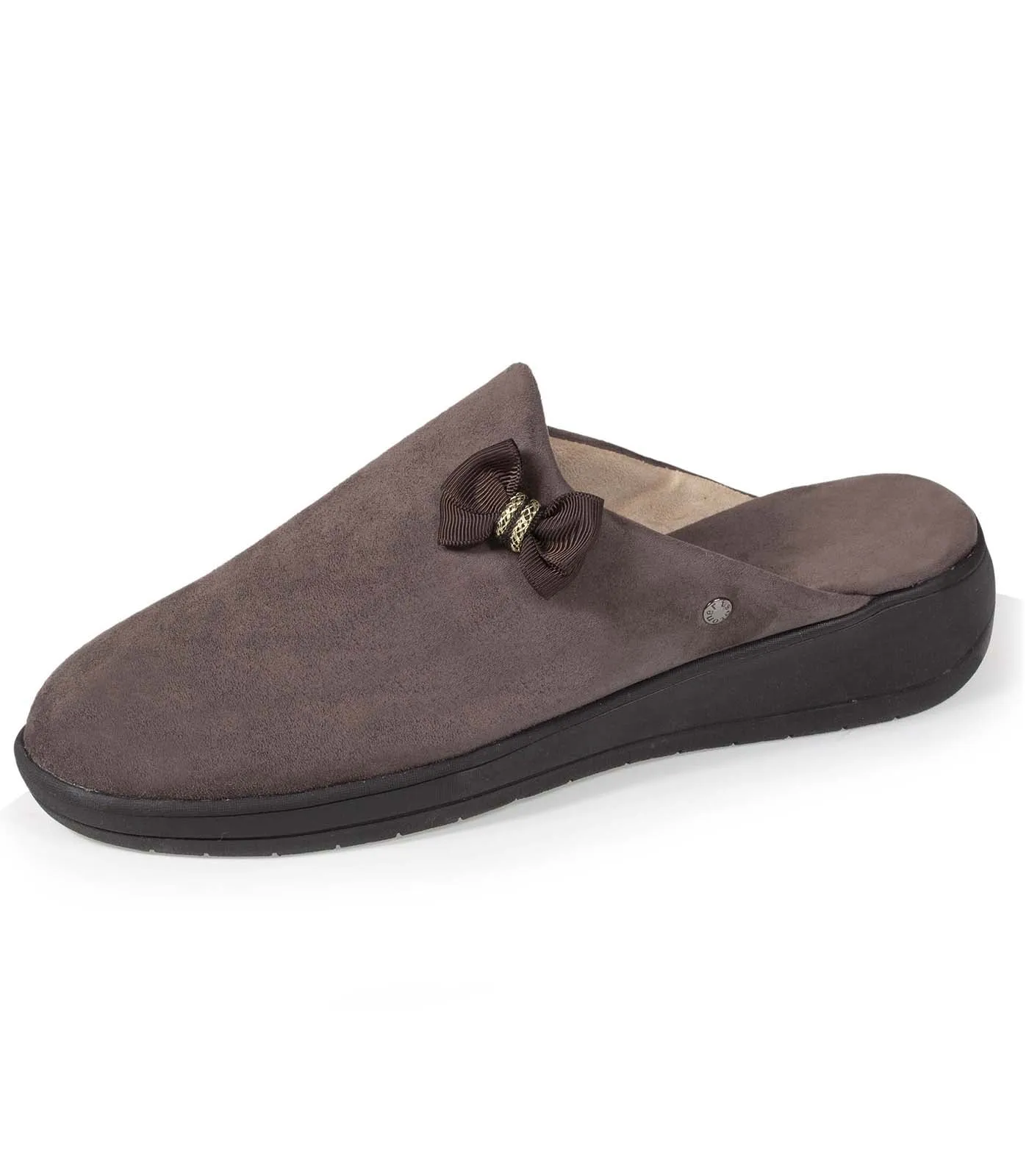 Chaussons mules Femme Talon Nœud Taupe