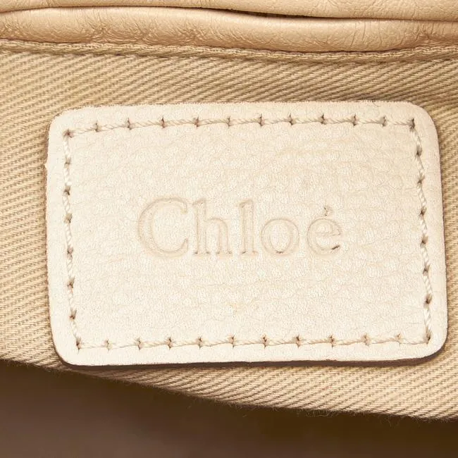 CHLOÉ CALFSKIN LEATHER PARATY BAG CREAM