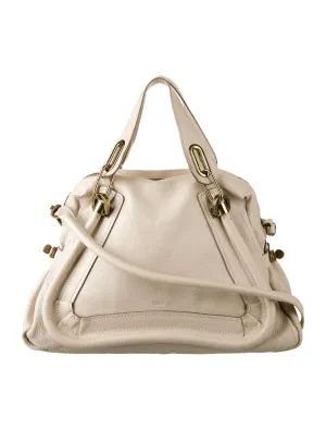 CHLOÉ CALFSKIN LEATHER PARATY BAG CREAM