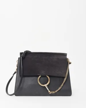 Chloé Dark Charcoal Grey Faye Medium Crossbody Bag
