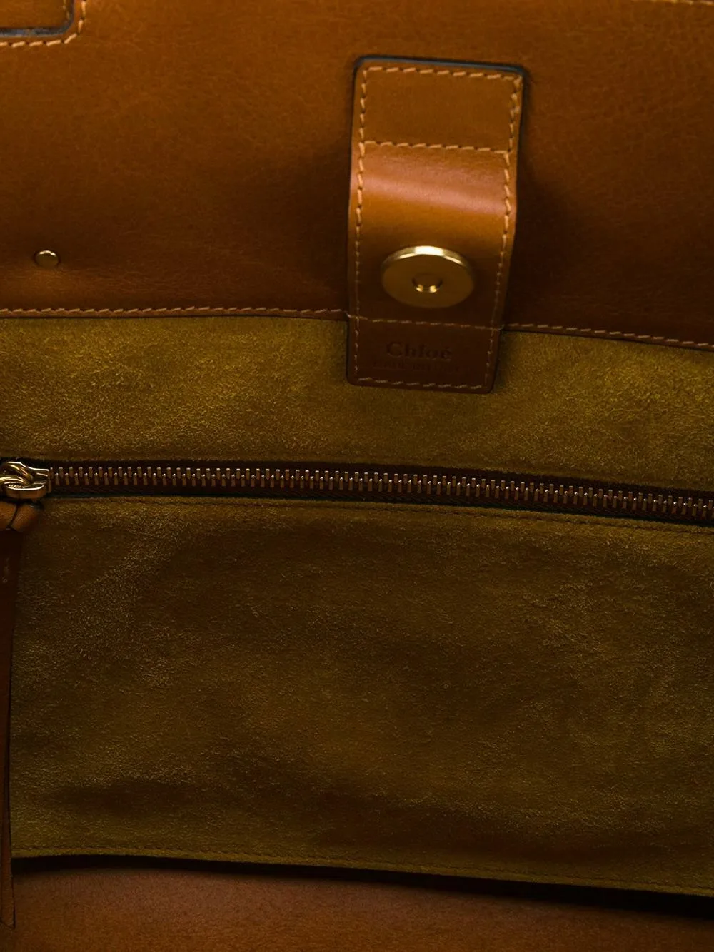 CHLOÉ MILO CALFSKIN LEATHER MEDIUM TOTE BAG CARAMEL