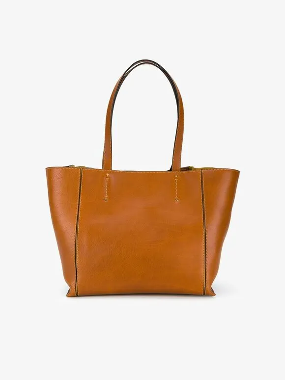 CHLOÉ MILO CALFSKIN LEATHER MEDIUM TOTE BAG CARAMEL