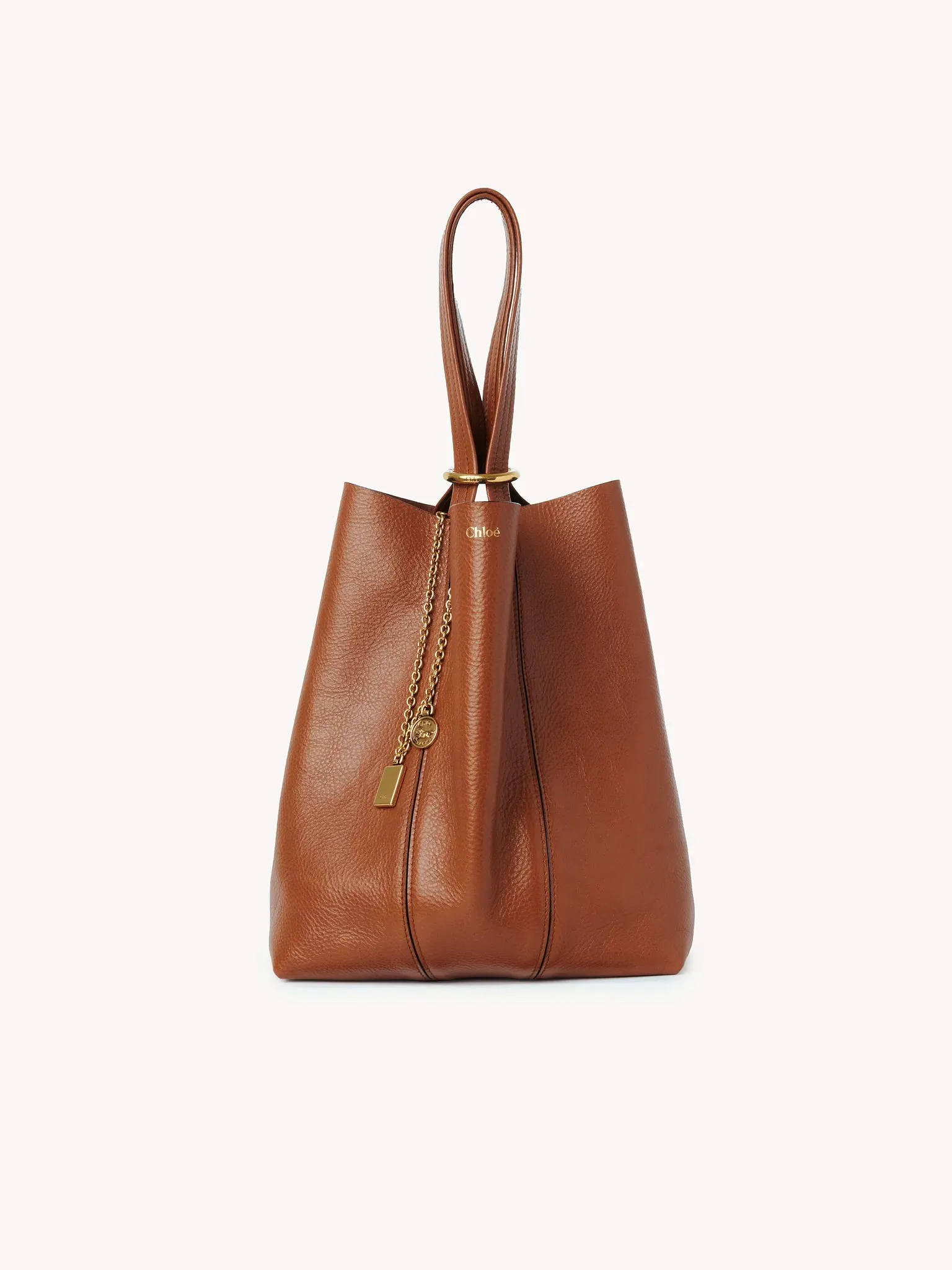 CHLOÉ SPIN TOTE BAG CLAY BROWN
