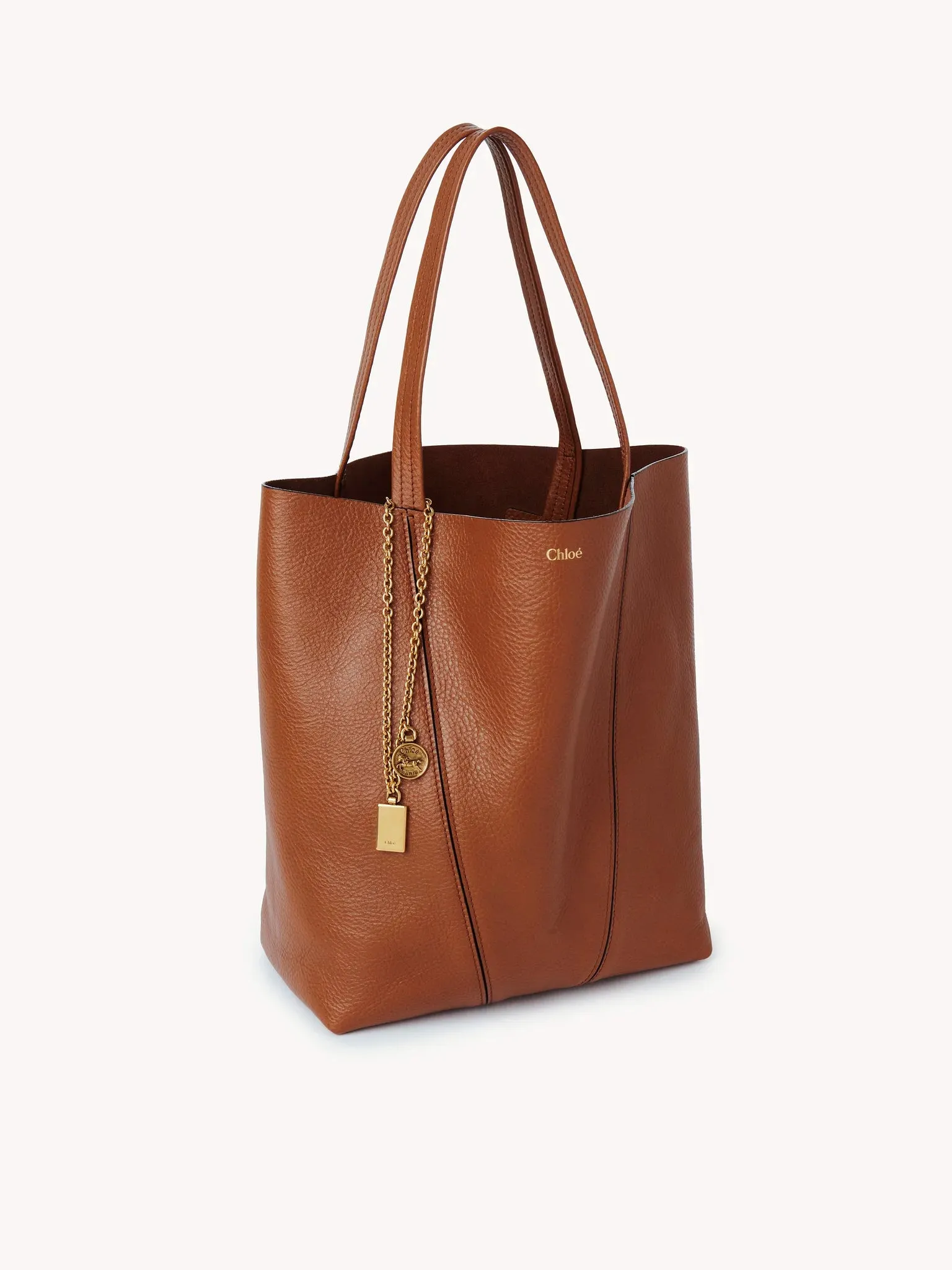 CHLOÉ SPIN TOTE BAG CLAY BROWN