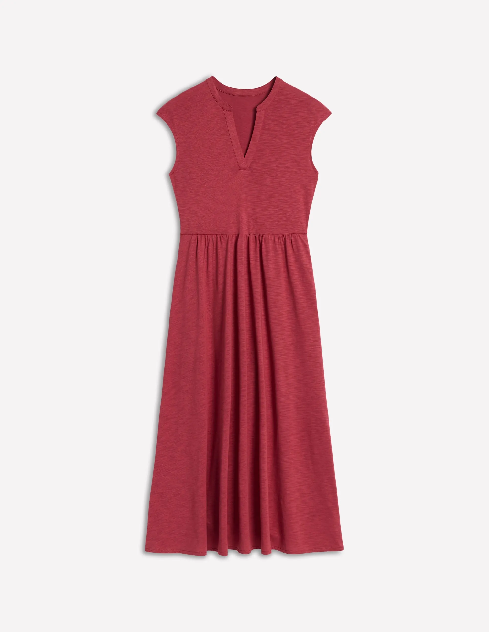 Chloe Jersey Midi Dress-Terracotta Red