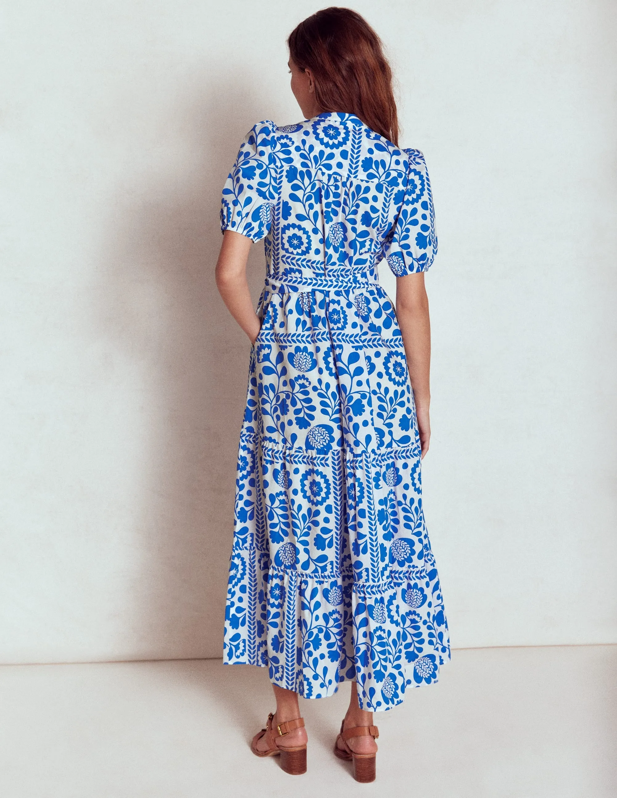 Christabel Cotton Maxi Dress-Gallery Blue, Walled Garden