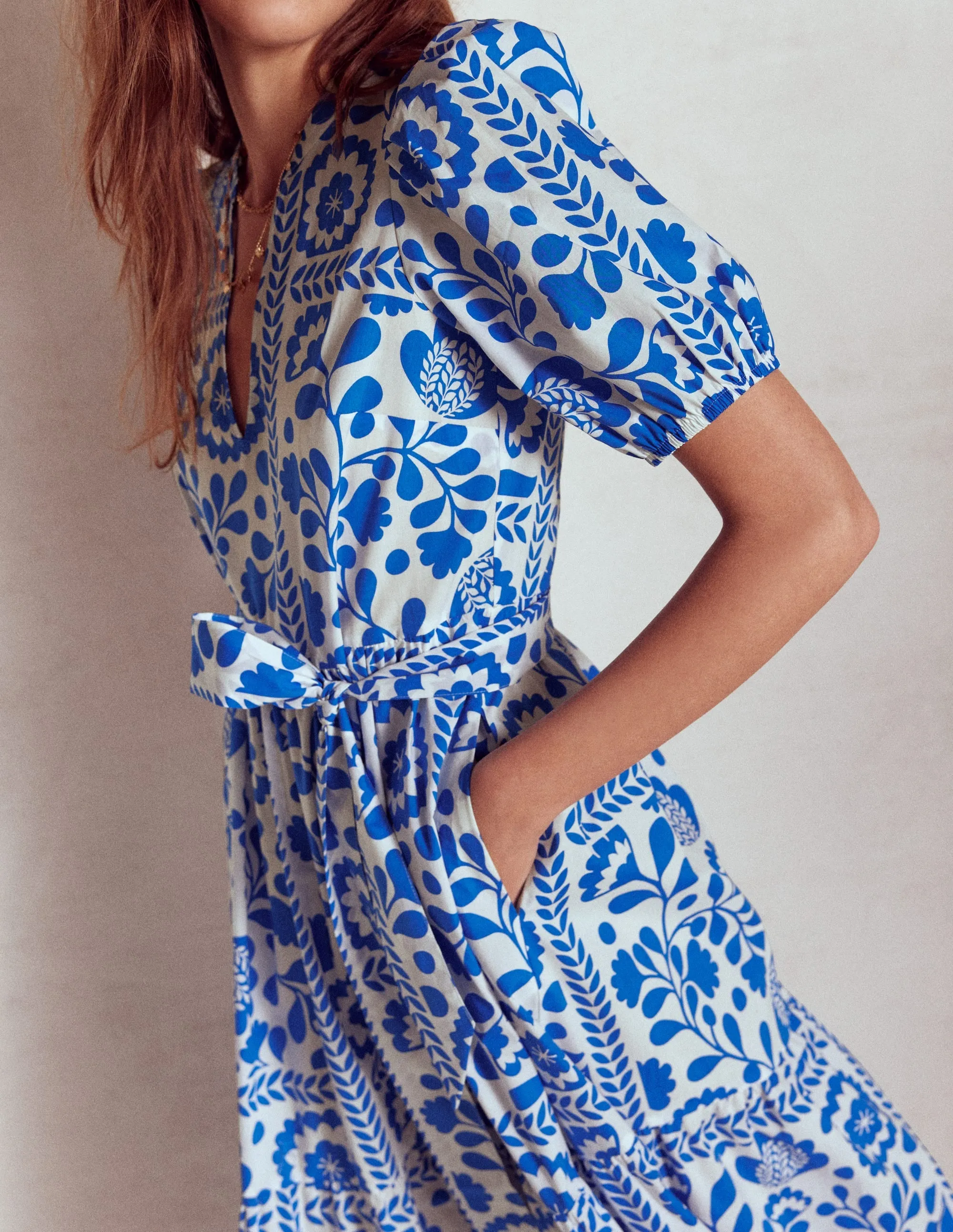 Christabel Cotton Maxi Dress-Gallery Blue, Walled Garden
