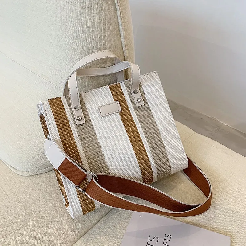 Christmas Gift Stripe Small Shopper Crossbody Shoulder Bags for Women 2021 New Arrival Designer Trends Female Casual Shopping Handbags Totes