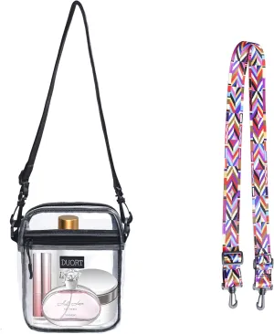 Clear Bag Stadium Approved, TPU Clear Purses Inside PocketCrossbody Bag Adjustable Strap for ConcertSporting Events