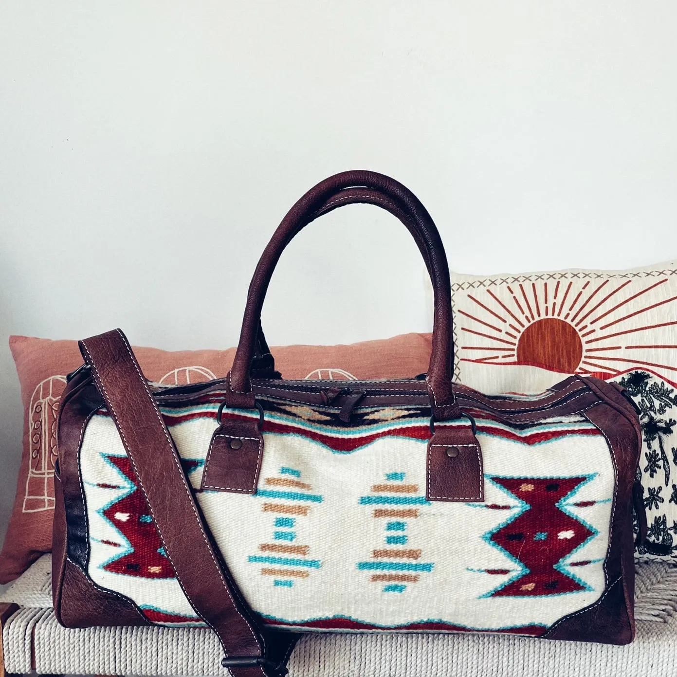 Collect Moments Western Leather Weekender Duffel