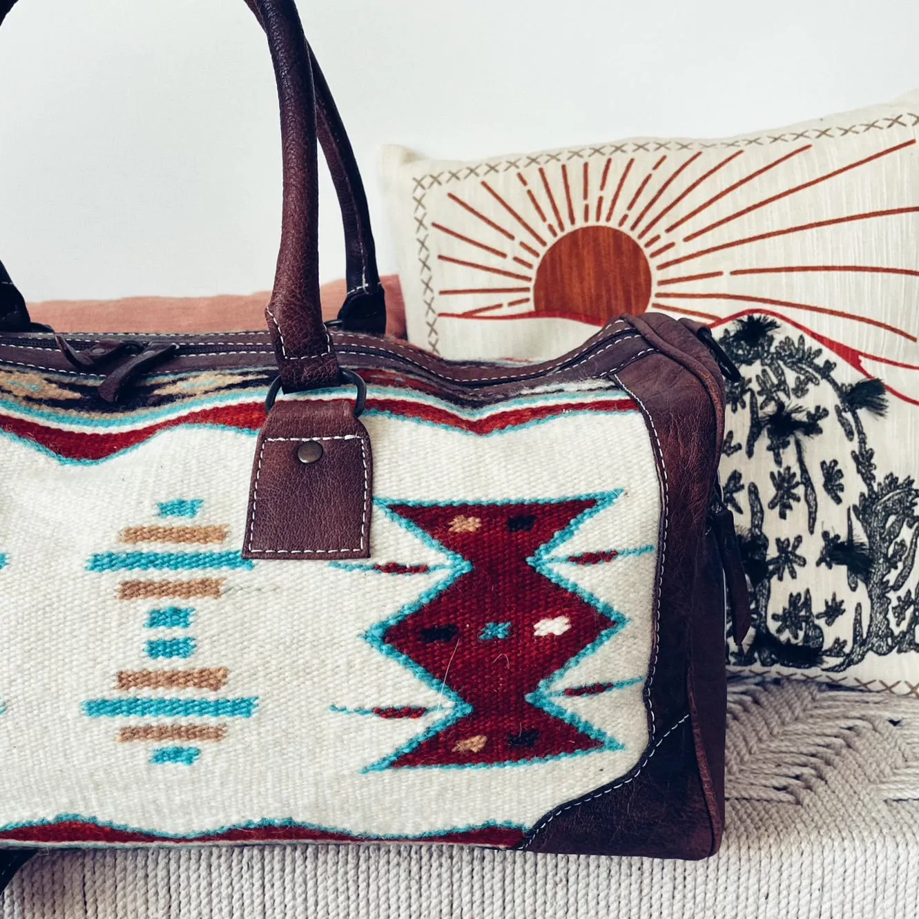 Collect Moments Western Leather Weekender Duffel