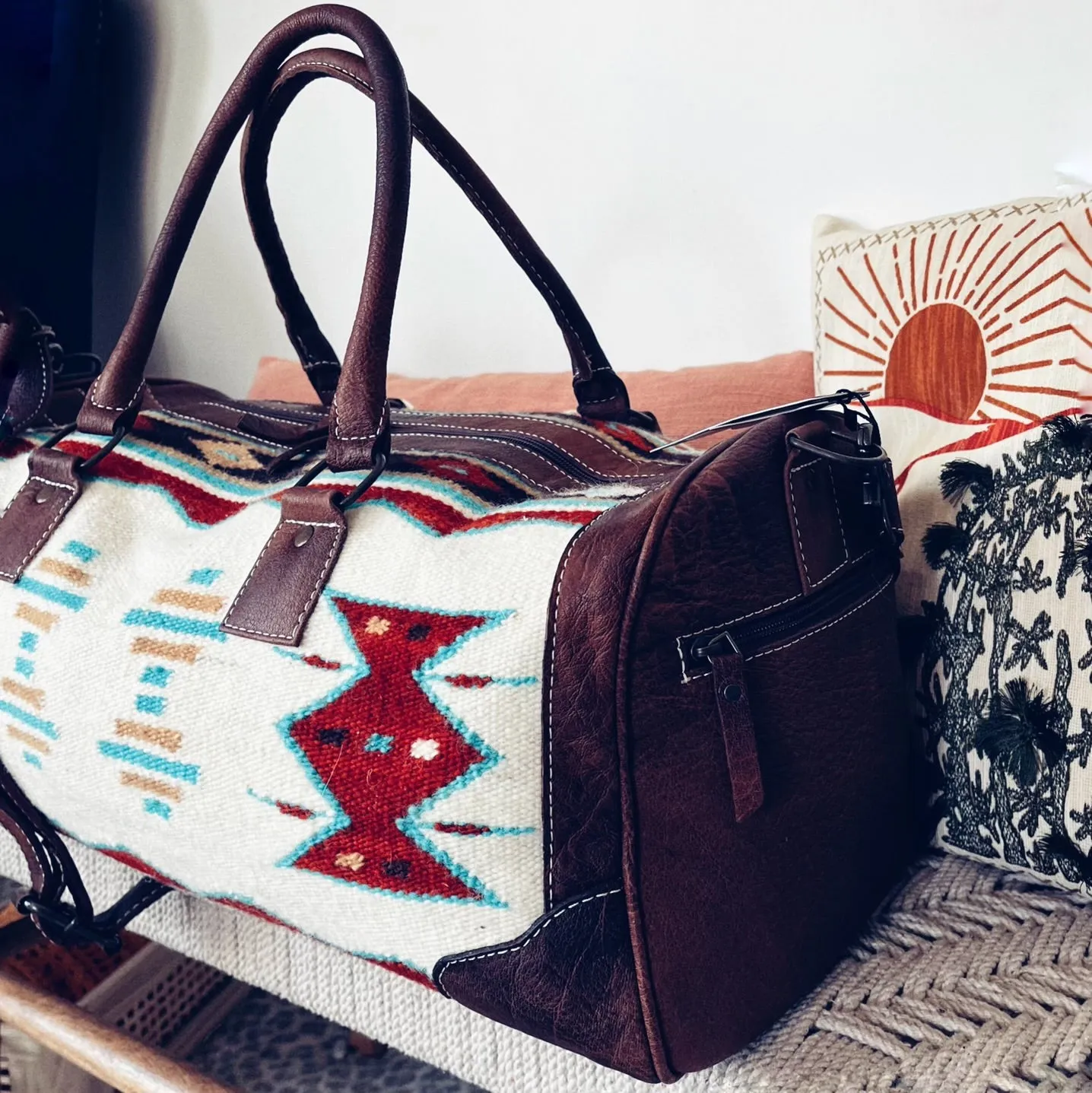 Collect Moments Western Leather Weekender Duffel