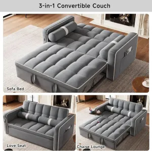 “ComfortMax 3-in-1 Convertible Sofa Bed with Side Table”