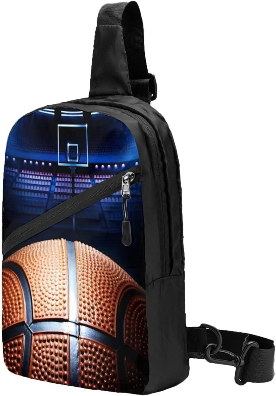 Cool Basketball Competition Field Sling Bag for Men Women, Small Crossbody Sling Backpack Shoulder Chest Bag, Anti Theft Travel Hiking Sports