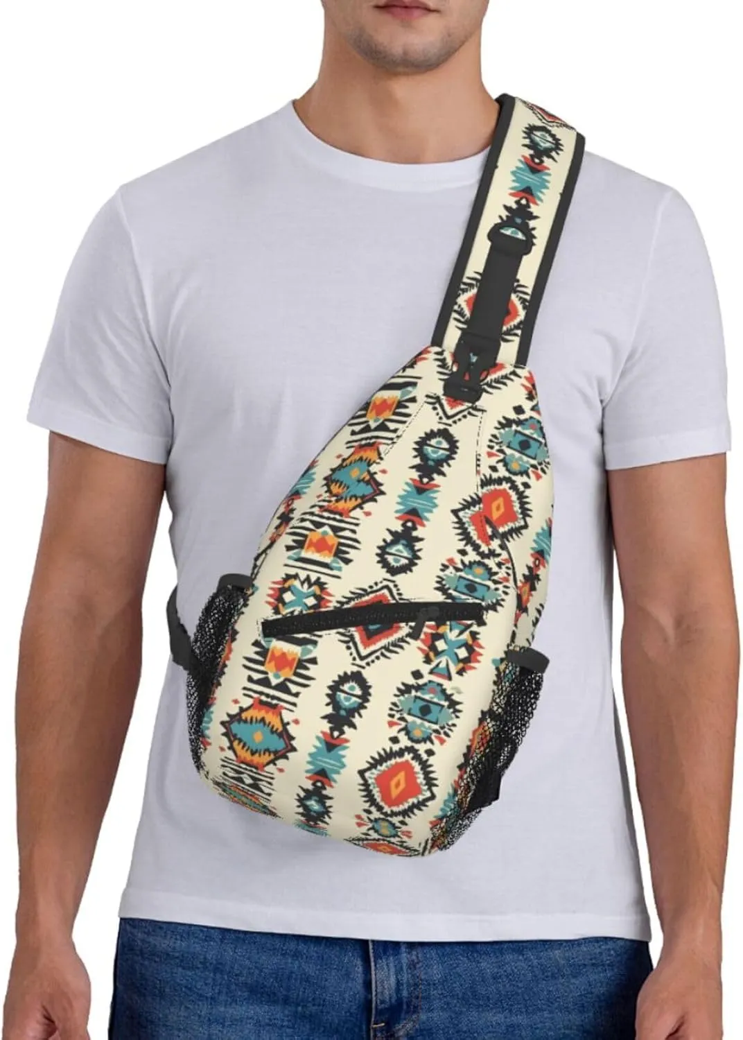 Crossbody Bags For Women Men Aztec Sling Backpack Chest Shoulder Bag Gym Cycling Travel Hiking Daypack