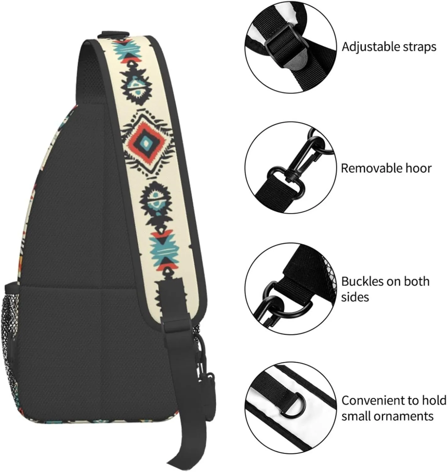 Crossbody Bags For Women Men Aztec Sling Backpack Chest Shoulder Bag Gym Cycling Travel Hiking Daypack