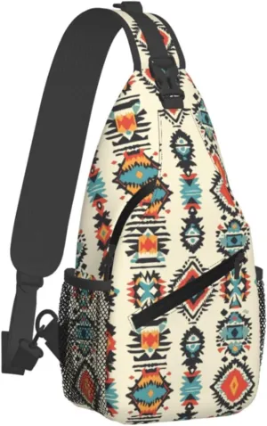 Crossbody Bags For Women Men Aztec Sling Backpack Chest Shoulder Bag Gym Cycling Travel Hiking Daypack