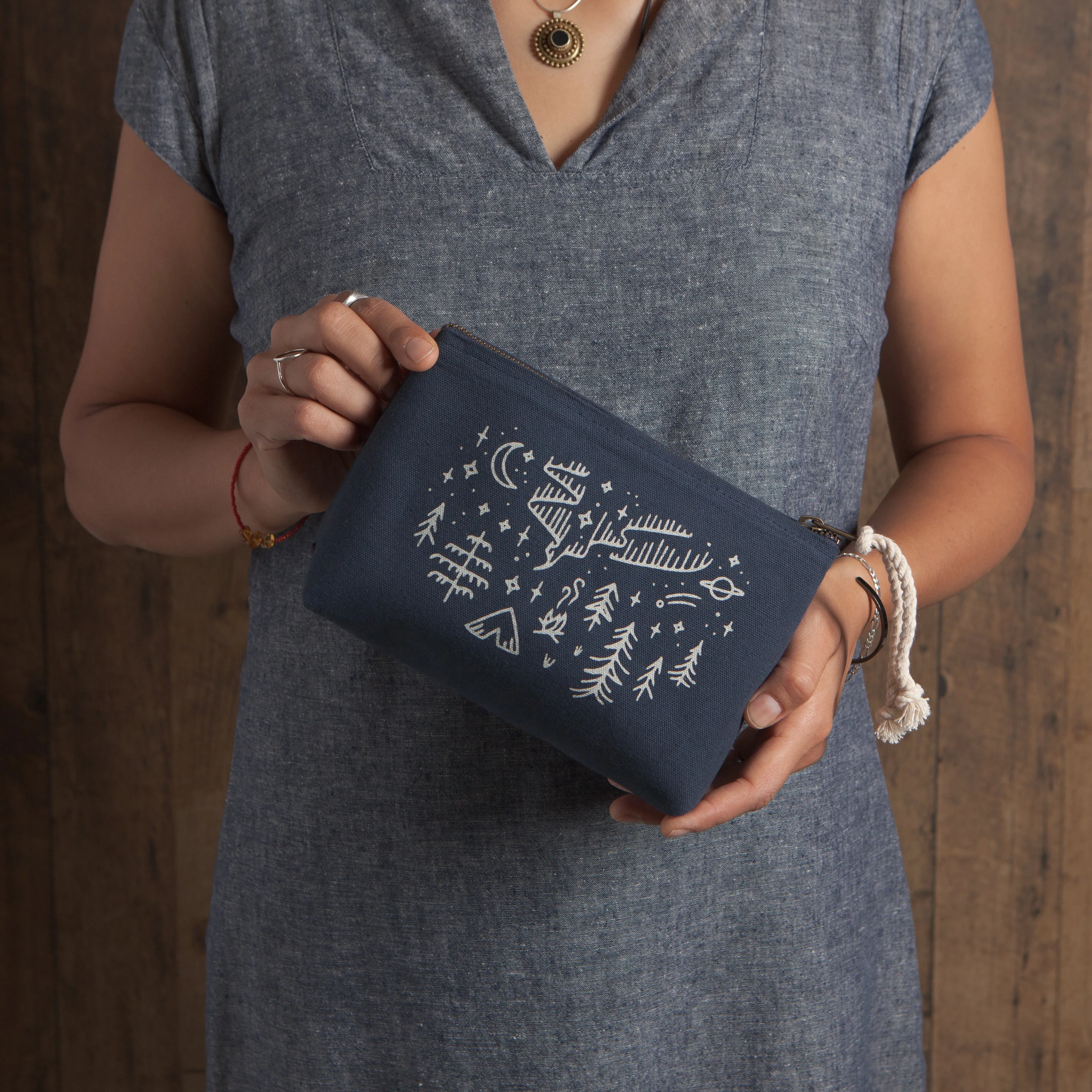 Danica Cosmetic and Toiletry Bag - Cotton Small Stay Wild Adventure