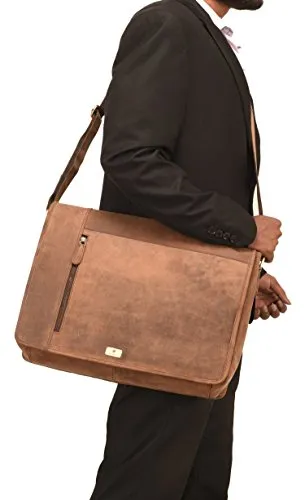 Dh Valley Genuine Buffalo Leather Messenger Bag In Vintage Style Shoulder Travel Bag Laptop Bag