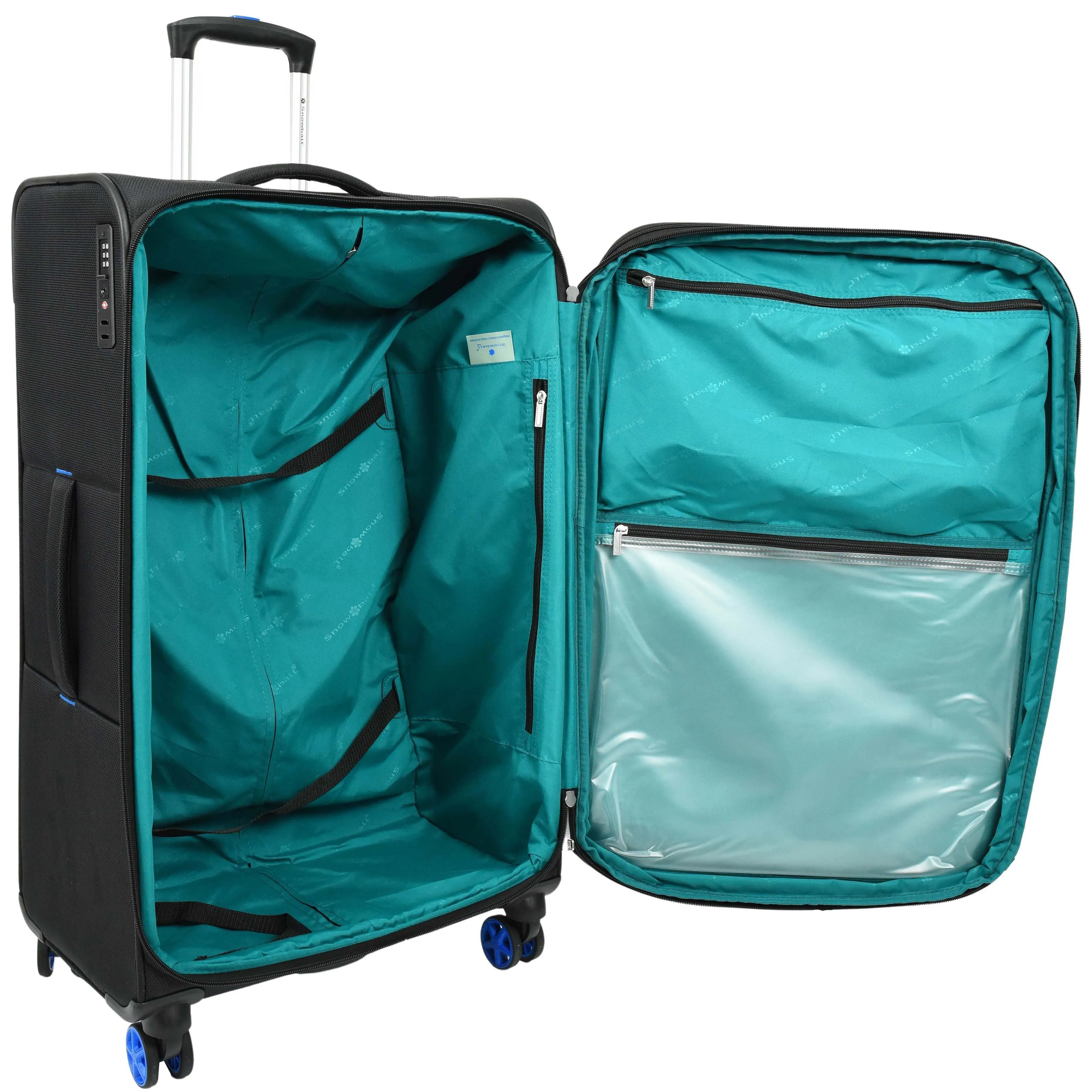 DR627 Eight Spinner Wheeled Soft Expandable Suitcase Black