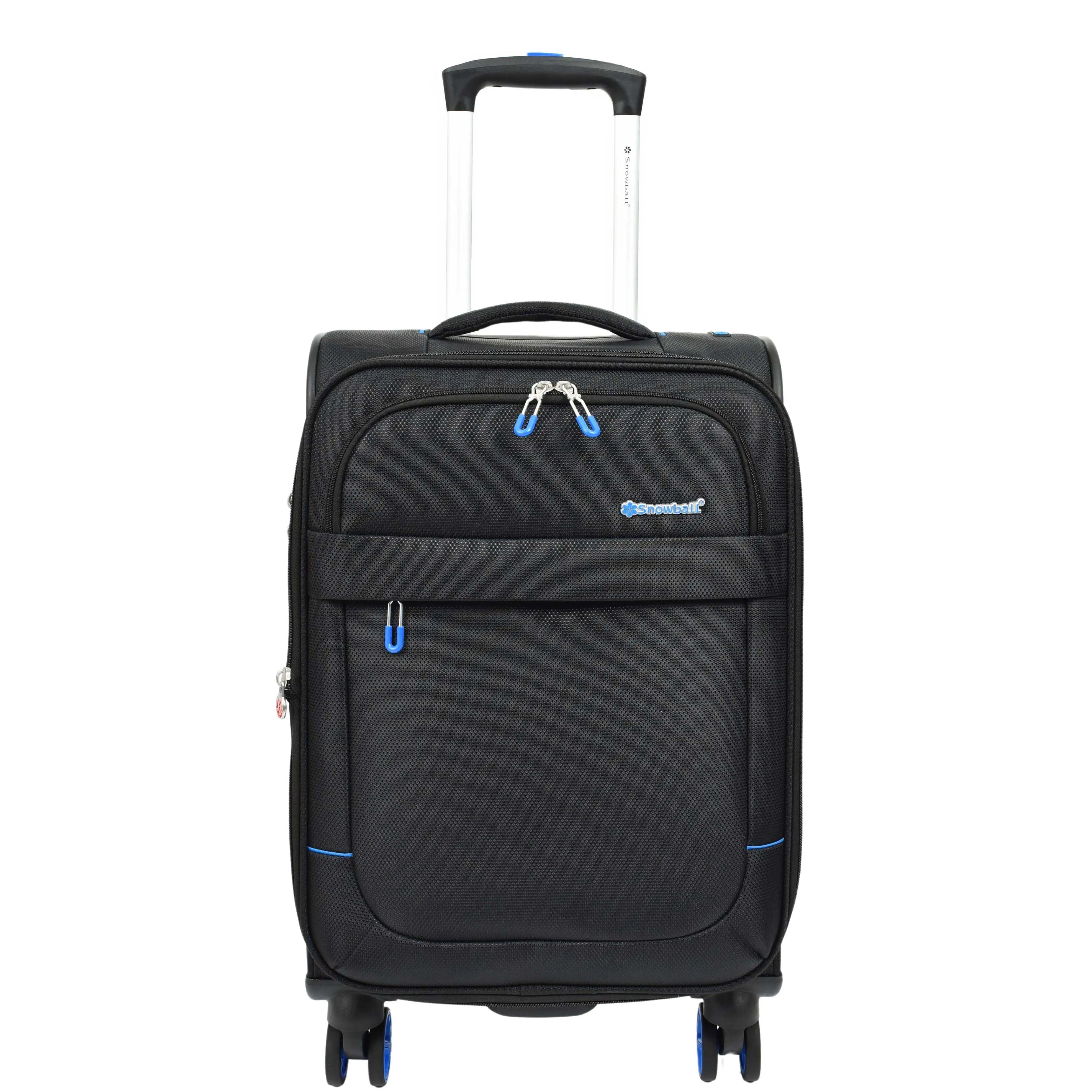 DR627 Eight Spinner Wheeled Soft Expandable Suitcase Black