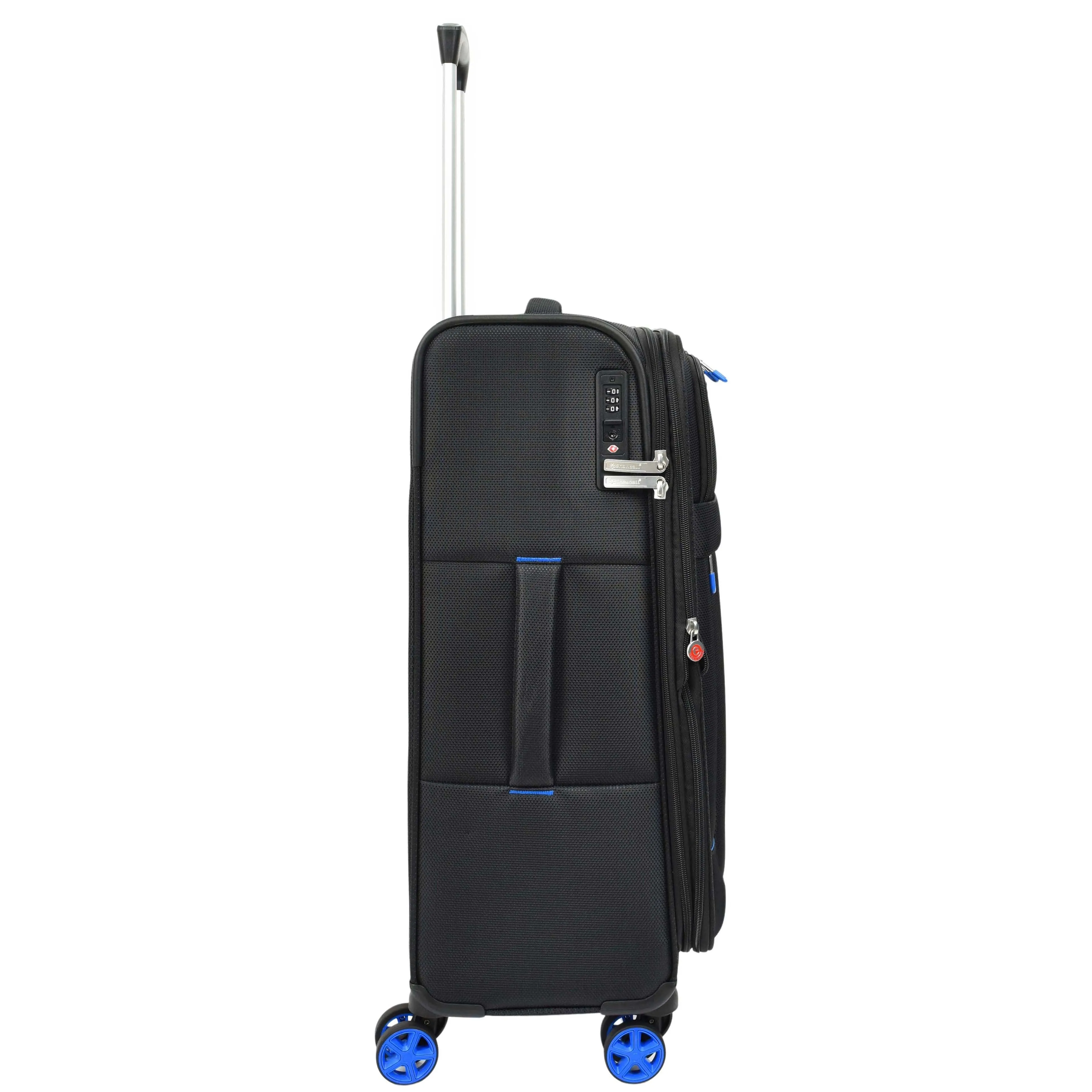DR627 Eight Spinner Wheeled Soft Expandable Suitcase Black