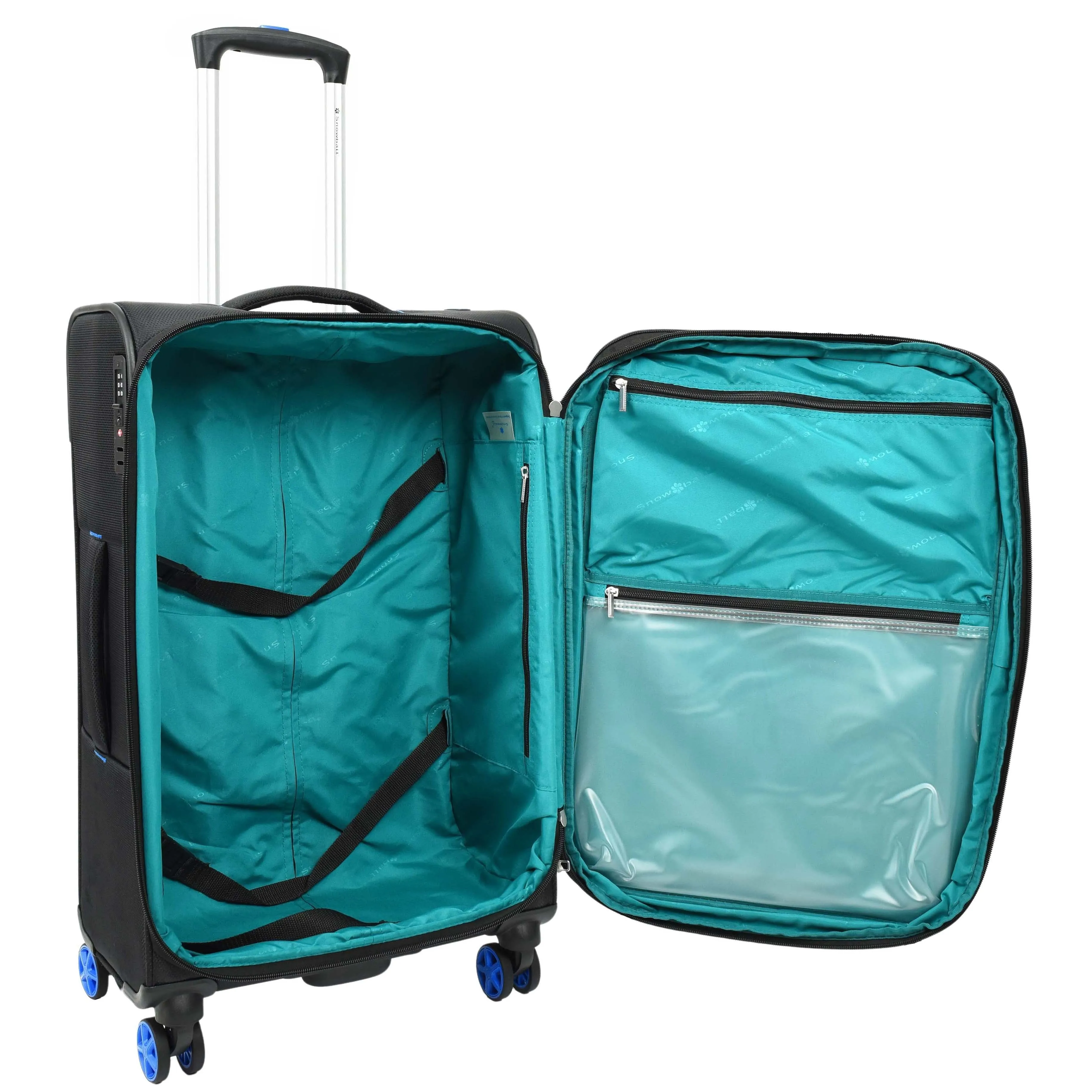 DR627 Eight Spinner Wheeled Soft Expandable Suitcase Black