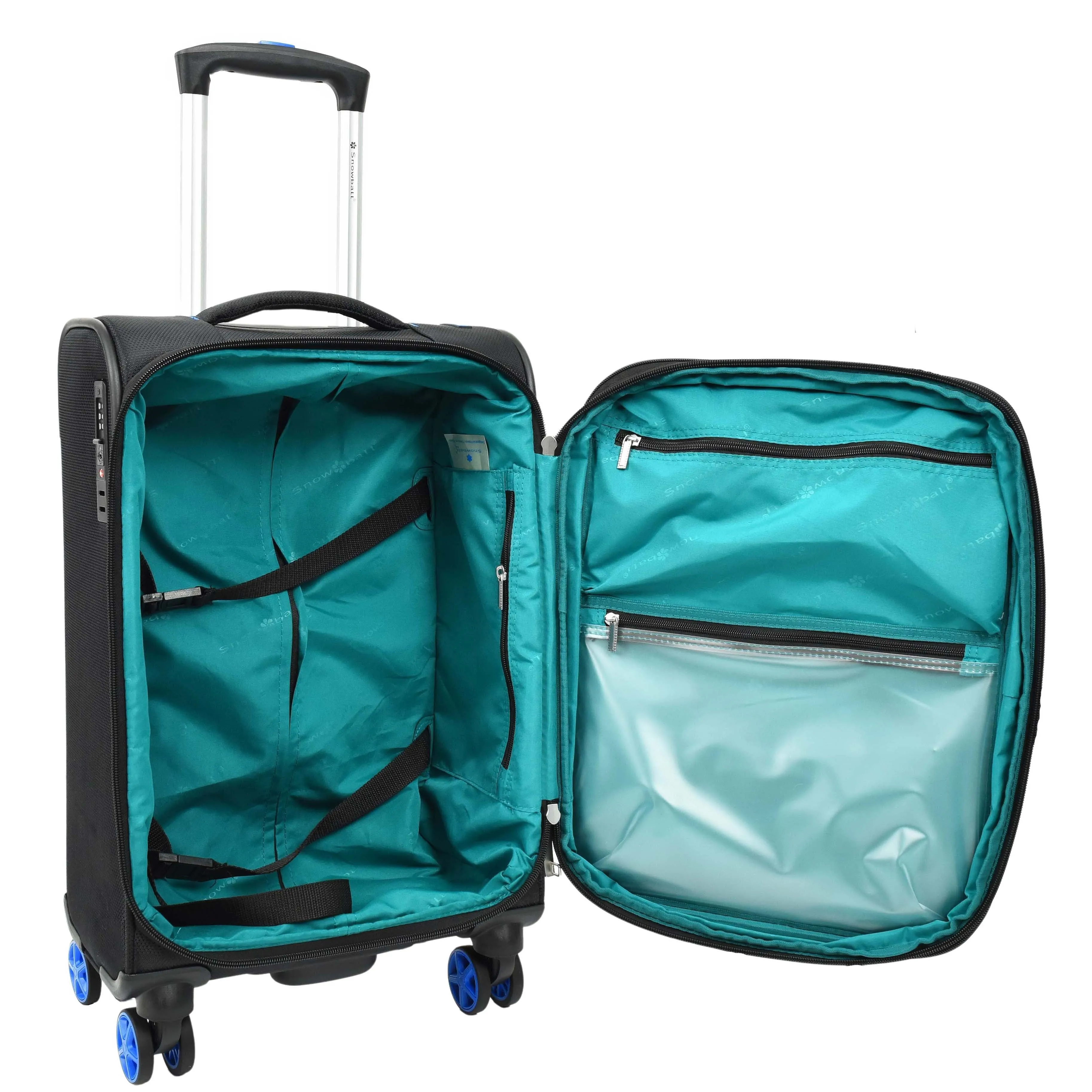DR627 Eight Spinner Wheeled Soft Expandable Suitcase Black
