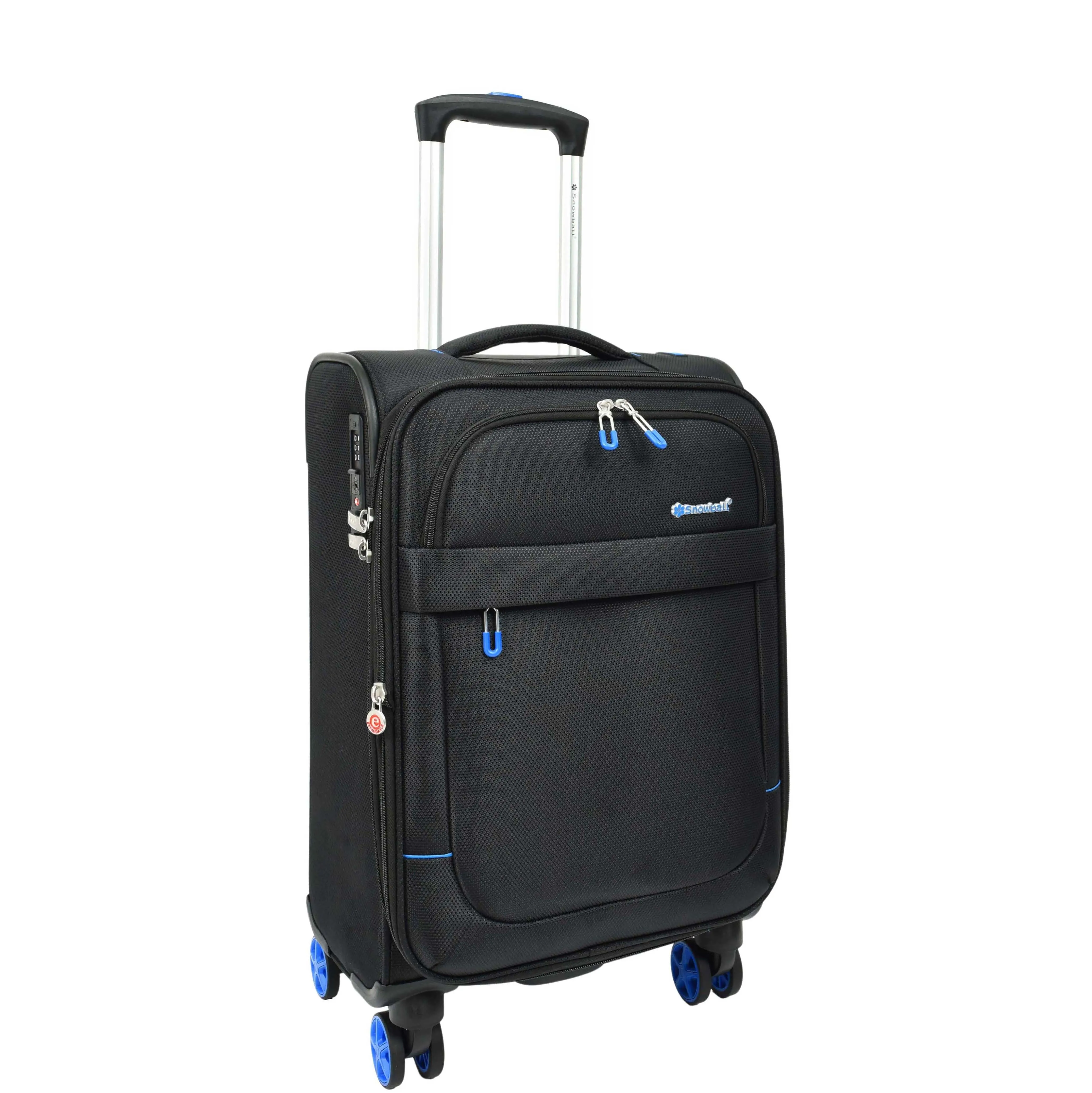 DR627 Eight Spinner Wheeled Soft Expandable Suitcase Black