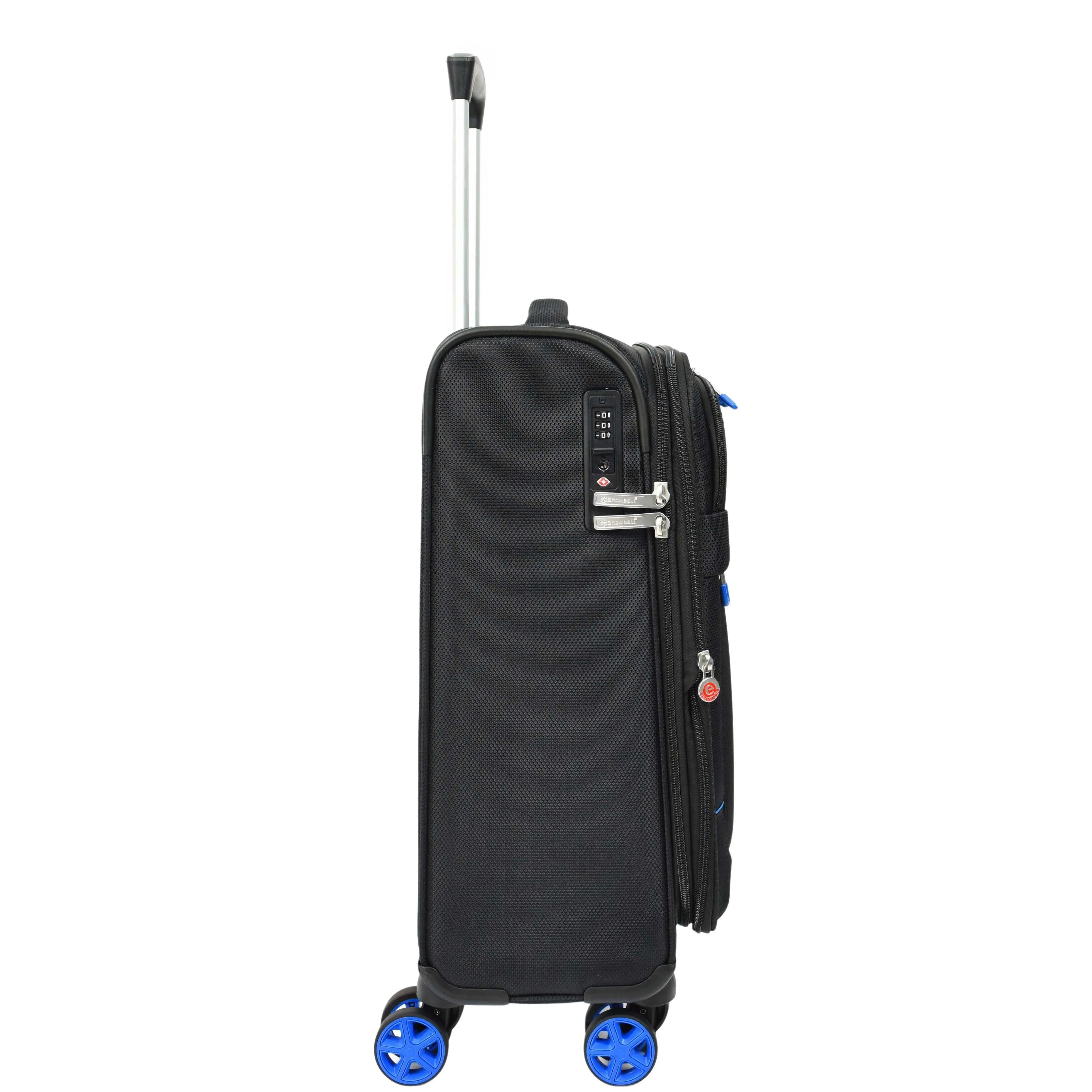 DR627 Eight Spinner Wheeled Soft Expandable Suitcase Black